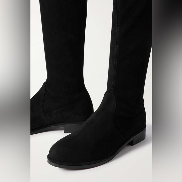 Stuart Weitzman Lowland Over the Knee Suede Boots Womens Size‎ 7.5 OTK Black - Picture 7 of 8